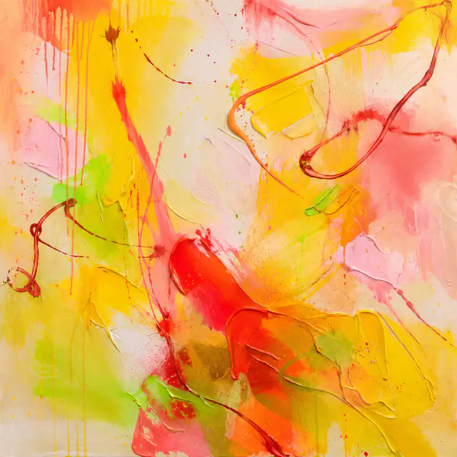 Composición abstracta, técnica mixta sobre lienzo